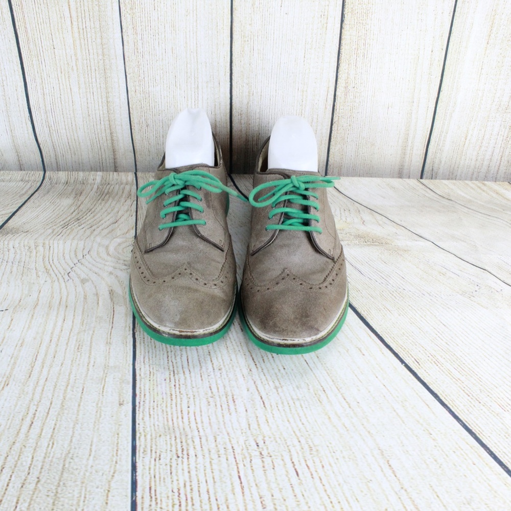 Cole Haan Wingtip Tan Leather Shoes Green Bottom - Picture 2 of 8